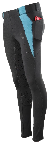 Legacy Ladies Riding Tights Black / Turquoise