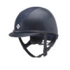 Charles Owen Ayr8 Plus Leather Look Navy / Silver -Equestrian Equipment Shop 0010776 charles owen ayr8 plus leather look navy silver