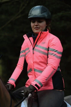 Weatherbeeta Reflective Heavy Padded Waterproof Jacket Hi Vis Pink