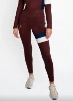 Chillout Royale Riding Tights Silicone Knee Burgundy/Rose Gold