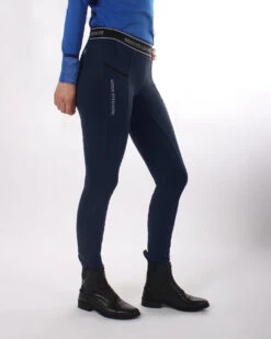 QHP Riding Tights Skye Anti-Slip Seat Navy