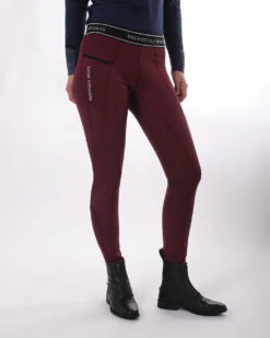 QHP Riding Tights Skye Anti-Slip Seat Porto Red