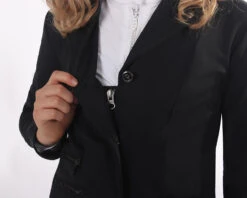 QHP Junior Competition Jacket Juliet Black -Equestrian Equipment Shop 0018851 qhp junior competition jacket juliet black