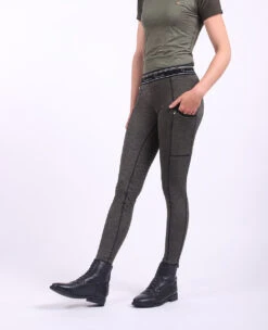 QHP Riding Tights Senne Full Grip Olive