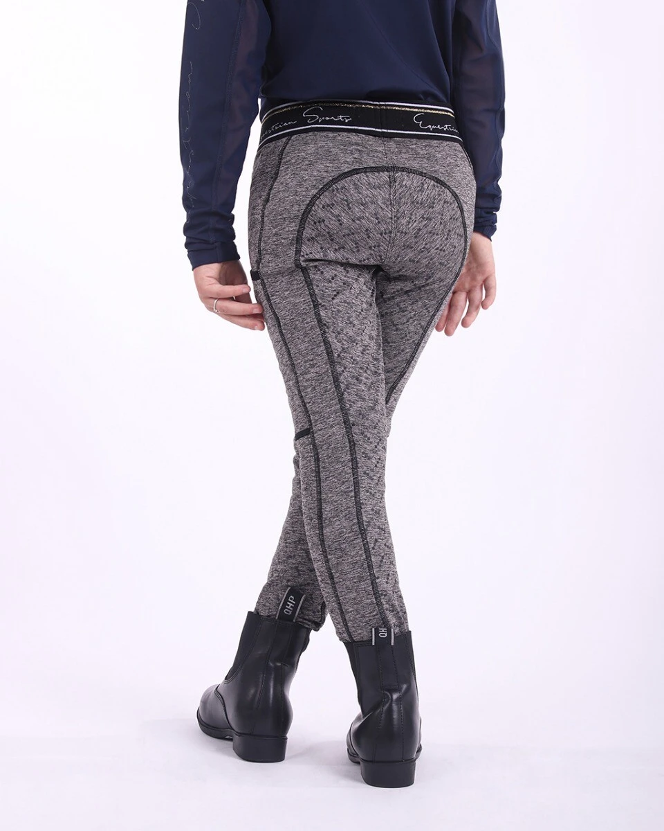 QHP Junior Riding Tights Senne Full Grip Anthracite 4 QHP Junior Riding Tights Senne Full Grip Anthracite - Image 2