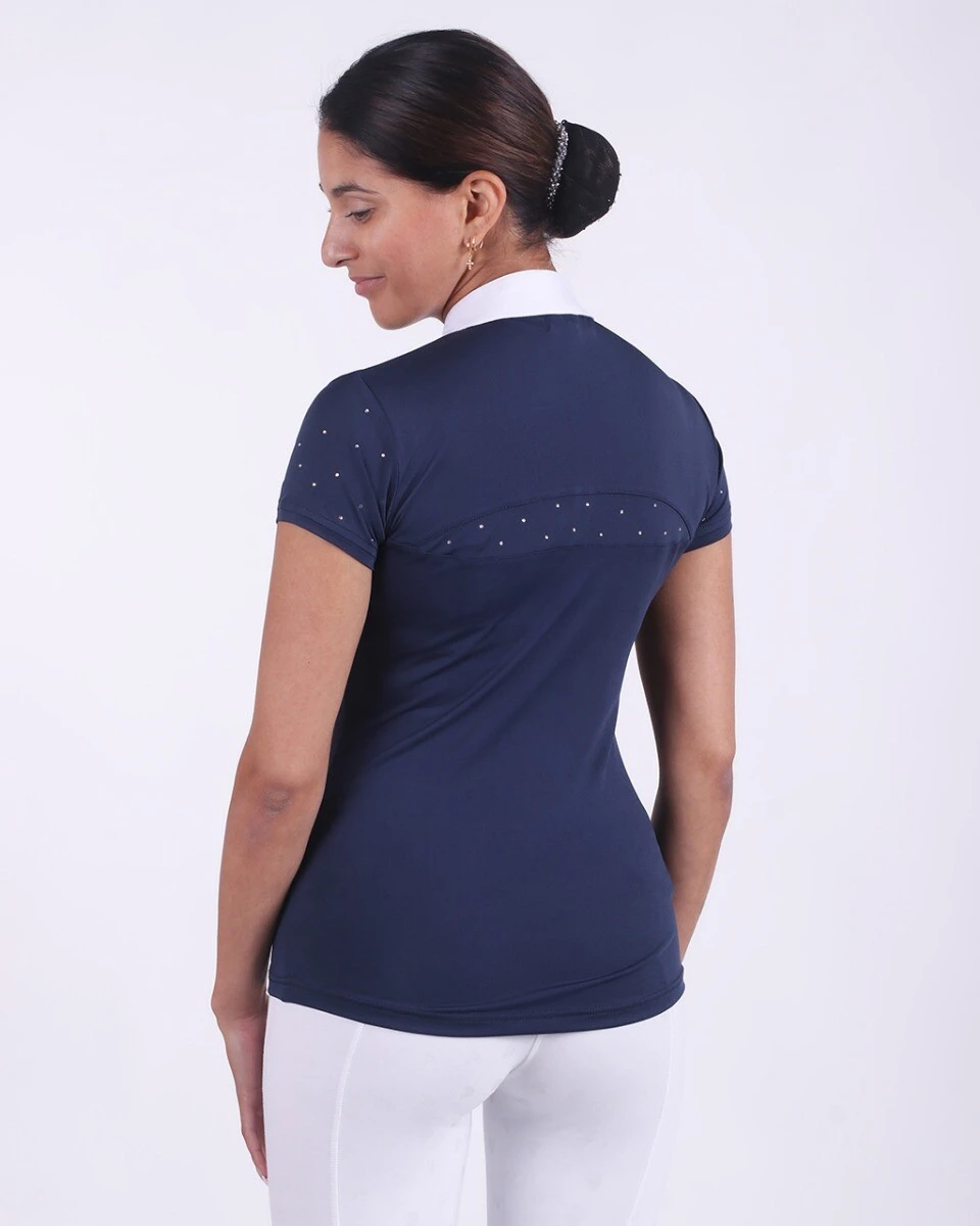 QHP Marit Competition Shirt Navy 4 QHP Marit Competition Shirt Navy - Image 2