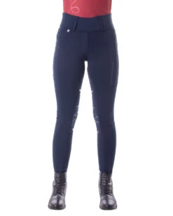 QHP Riding Tights Sandrine Full Grip Navy
