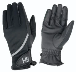 Hy Equestrian Softshell Riding Gloves Black