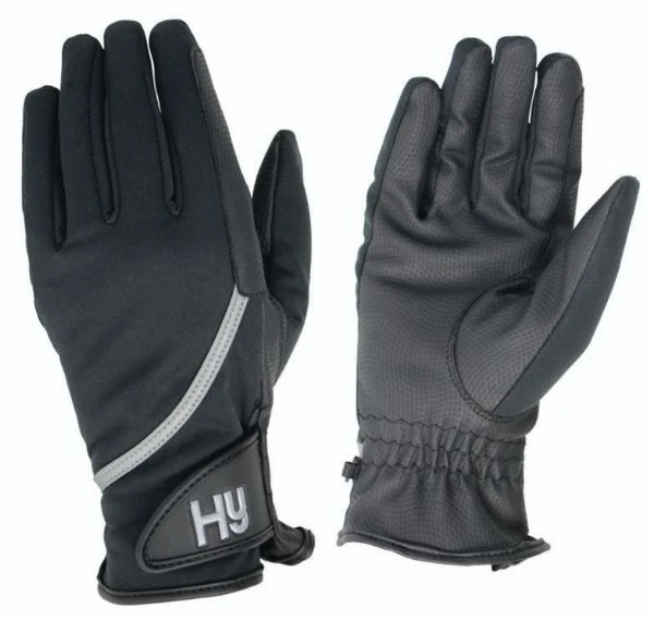 Hy Equestrian Softshell Riding Gloves Black 3 Hy Equestrian Softshell Riding Gloves Black