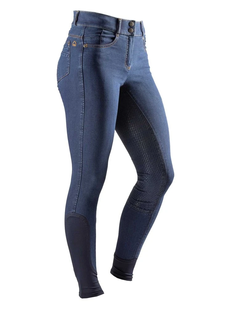Agaso Full Seat Denim Breech Denim Blue
