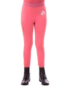 QHP Junior Riding Tights Yazz Full Grip Desert Rose
