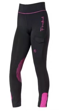 Firefoot Kids Bankfield Fleece Lined Breeches Black/Fuchsia