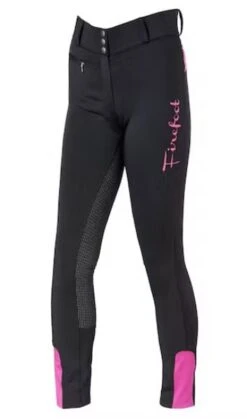 Firefoot Kids Bankfield Sticky Bum Breeches Black/Fuchsia