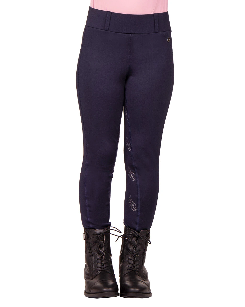 QHP Junior Veerle Riding Tights Navy 3 QHP Junior Veerle Riding Tights Navy