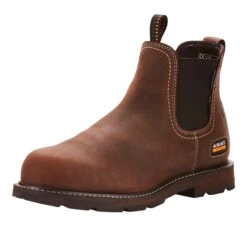 Ariat Mens Groundbreaker Chelsea H20 Steel Toe Work Boot Dark Brown